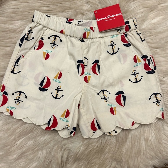 NWT HANNA ANDERSSON Nautical Pull-On Sailboat Scalloped Shorts - Picture 1 of 13